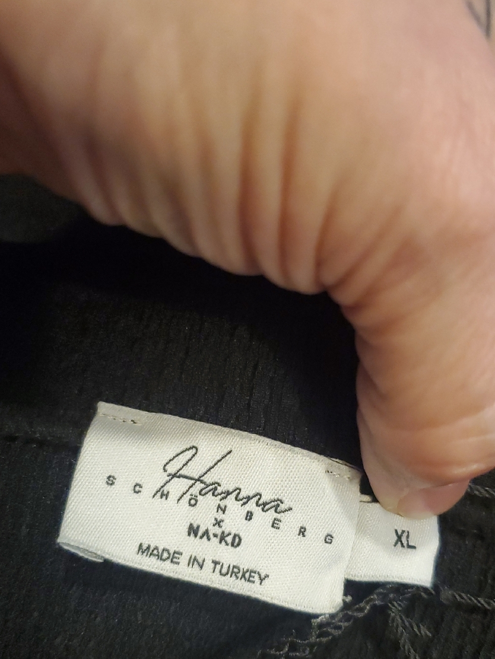 Hannah Schonberg + NA-KD Maxi Jersey Skirt In Black Hi Low Size XL - Picture 7 of 9